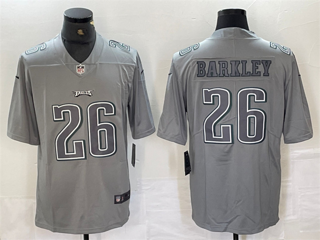 Men's Philadelphia Eagles #26 Saquon Barkley Grey Atmosphere Fashion Stitched Jersey